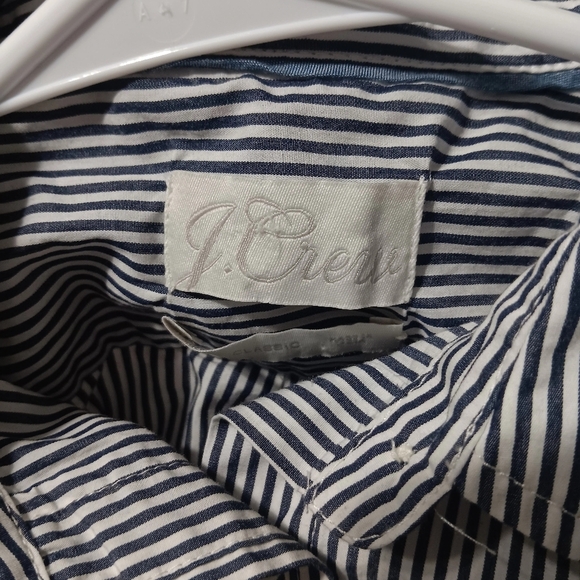 J. Crew 100% Coton,grey and White Buttoned Tie Front Shirt Dress - Picture 3 of 8